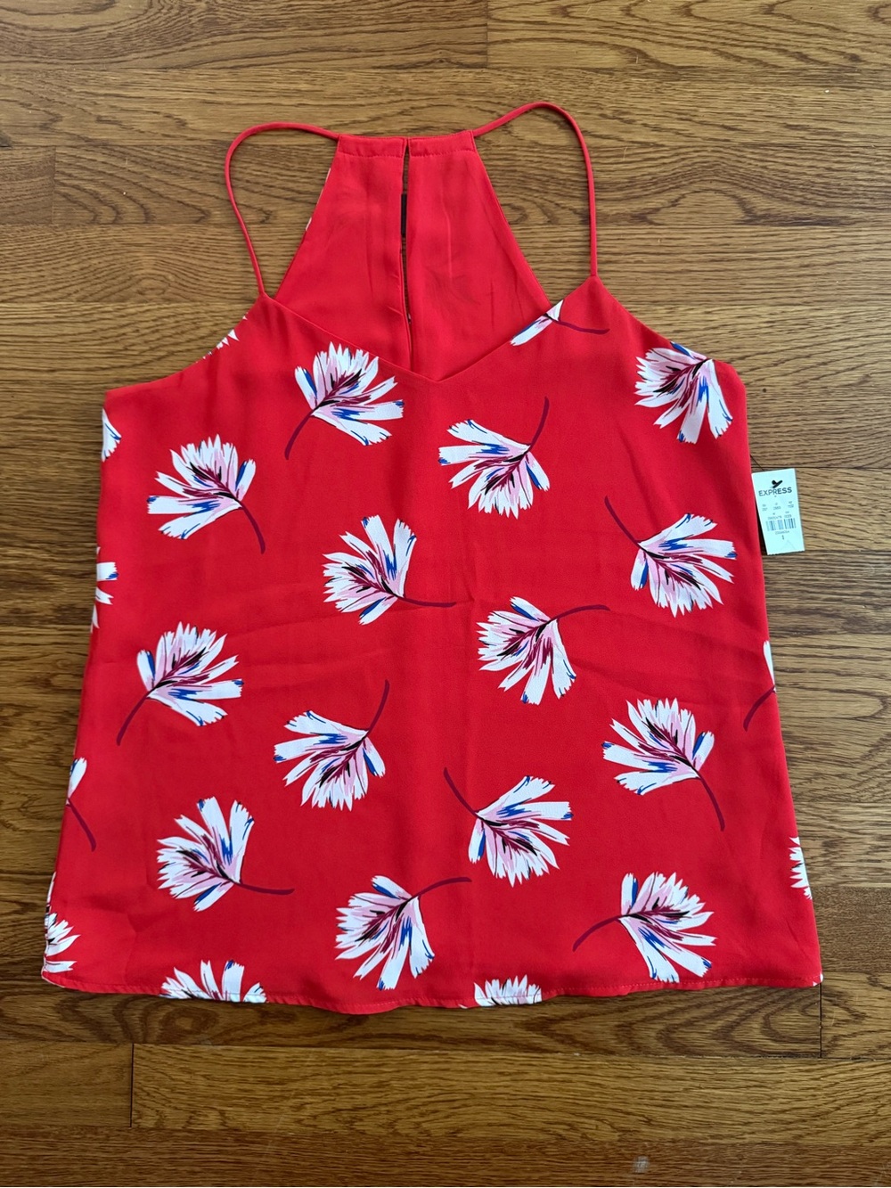 NWT women’s Express Red Floral Halter Cami Top size small